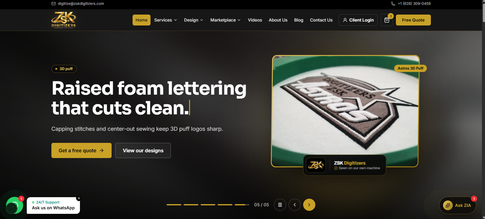 ZSK Digitizers Embroidery Digitizing Website and Marketplace screenshot 6