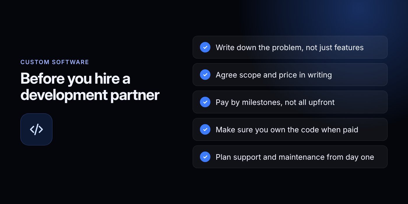 Before you hire a development partner (Custom Software checklist)
