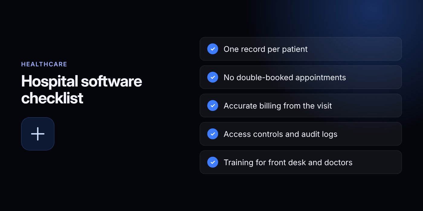 Hospital software checklist (Healthcare checklist)