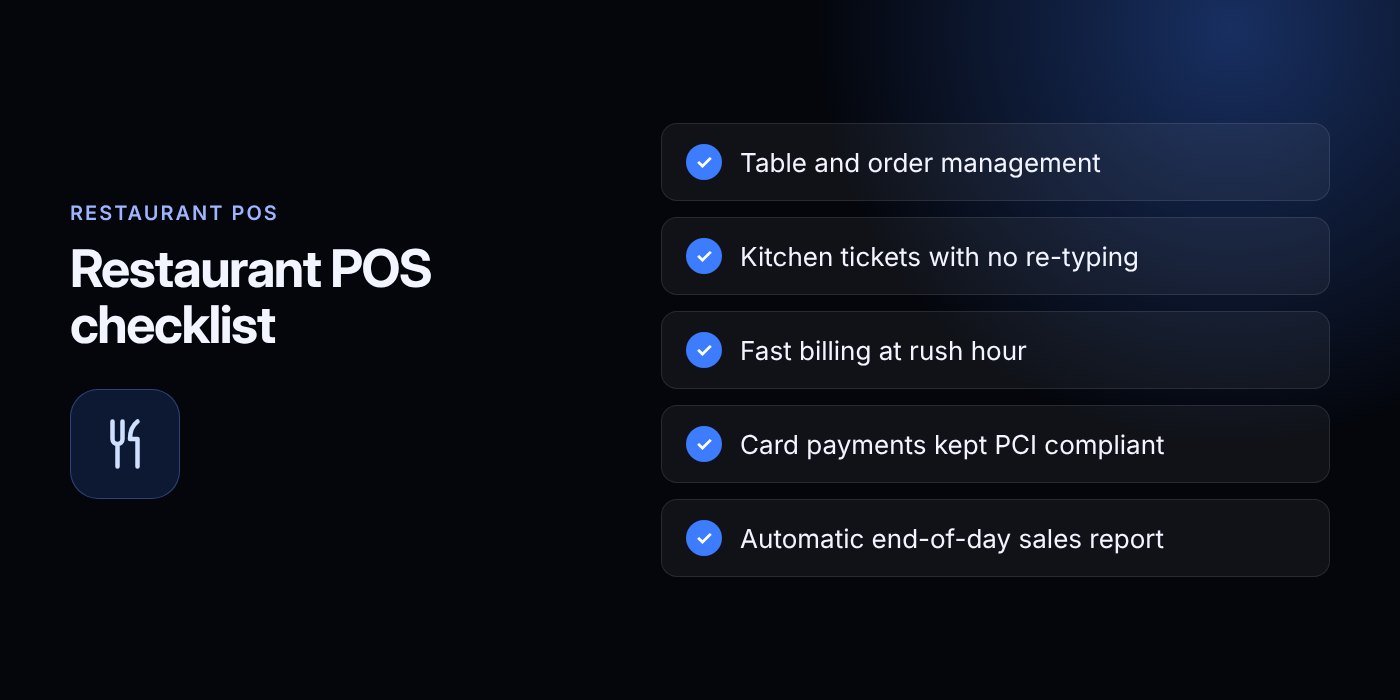 Restaurant POS checklist (Restaurant POS checklist)