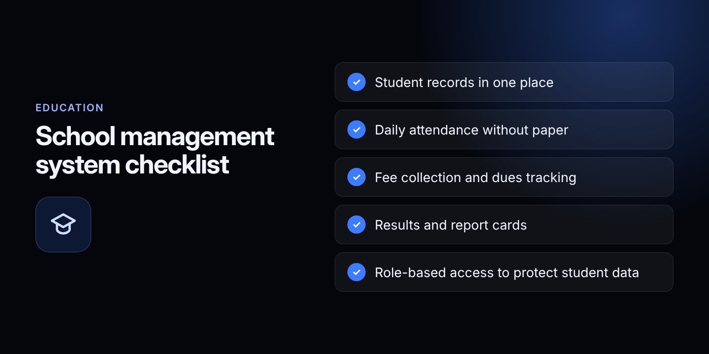 School management system checklist (Education checklist)
